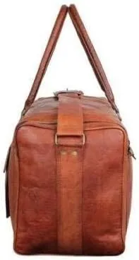 100% Goat Leather Luggage Handmade Duffle Bag for Large Travel and Gym