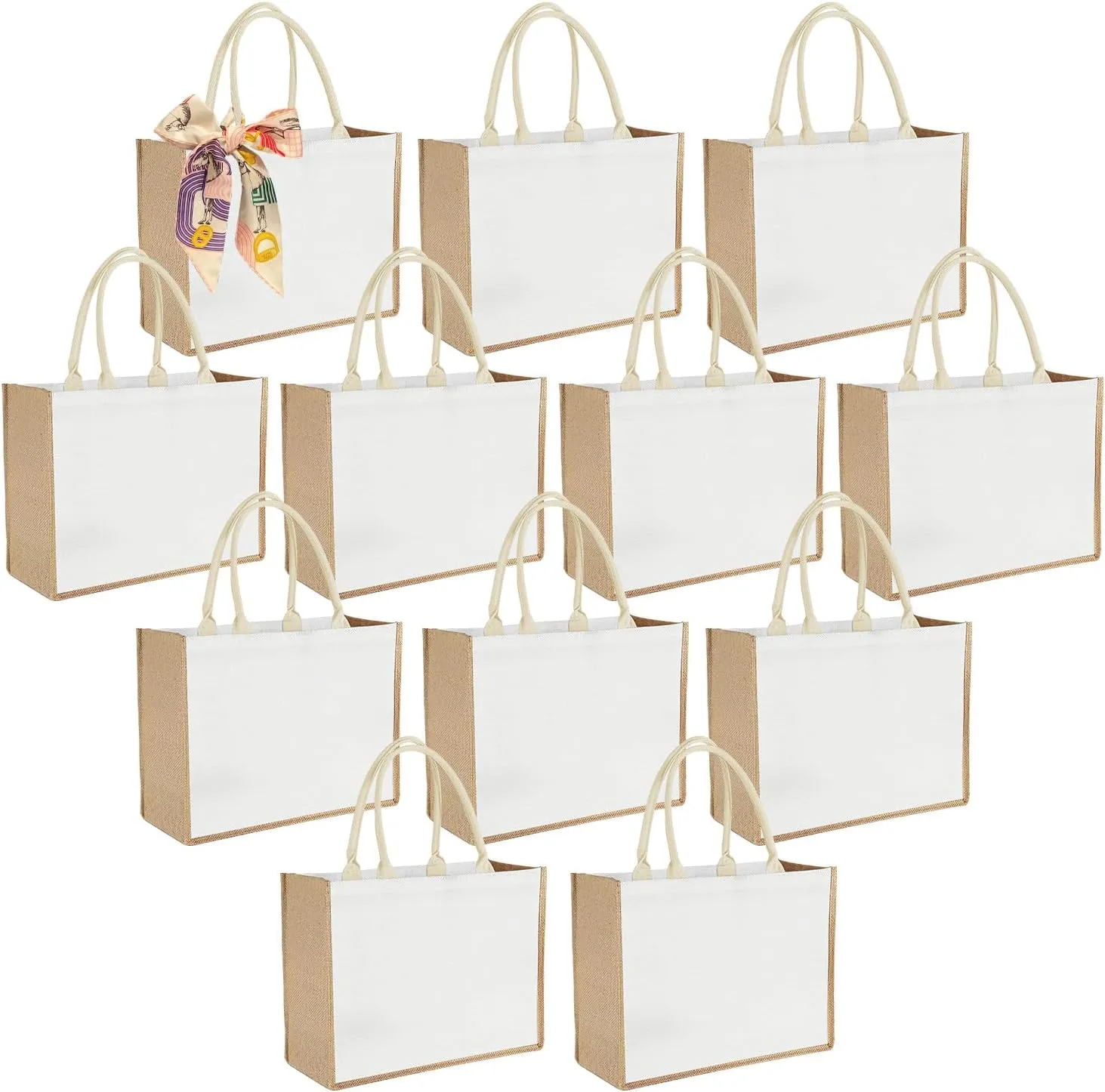 12pcs Tote Bags with Handle Bridesmaid Wedding Favors Women Gift Bag Welcome Bulk Reusable Tote for Beach Shopping