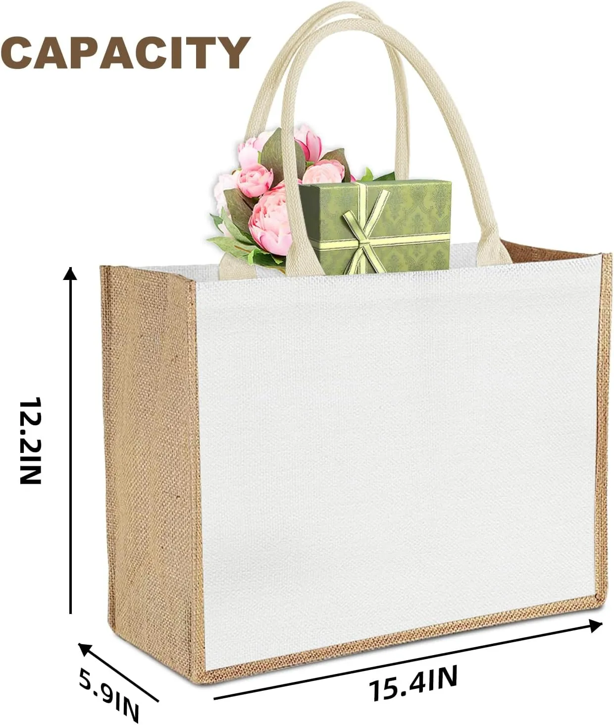 12pcs Tote Bags with Handle Bridesmaid Wedding Favors Women Gift Bag Welcome Bulk Reusable Tote for Beach Shopping