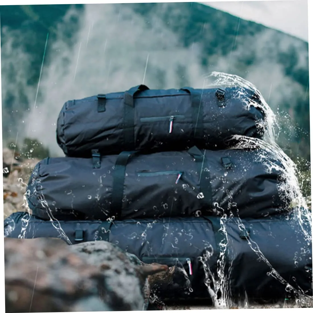 1PC Tent Bag Waterproof Zipper Duffel Bag with Handles 30x10x10 Inch 20KG Heavy Loading Foldable Anti-Theft Camping Tent Storage Bag Carrying Case