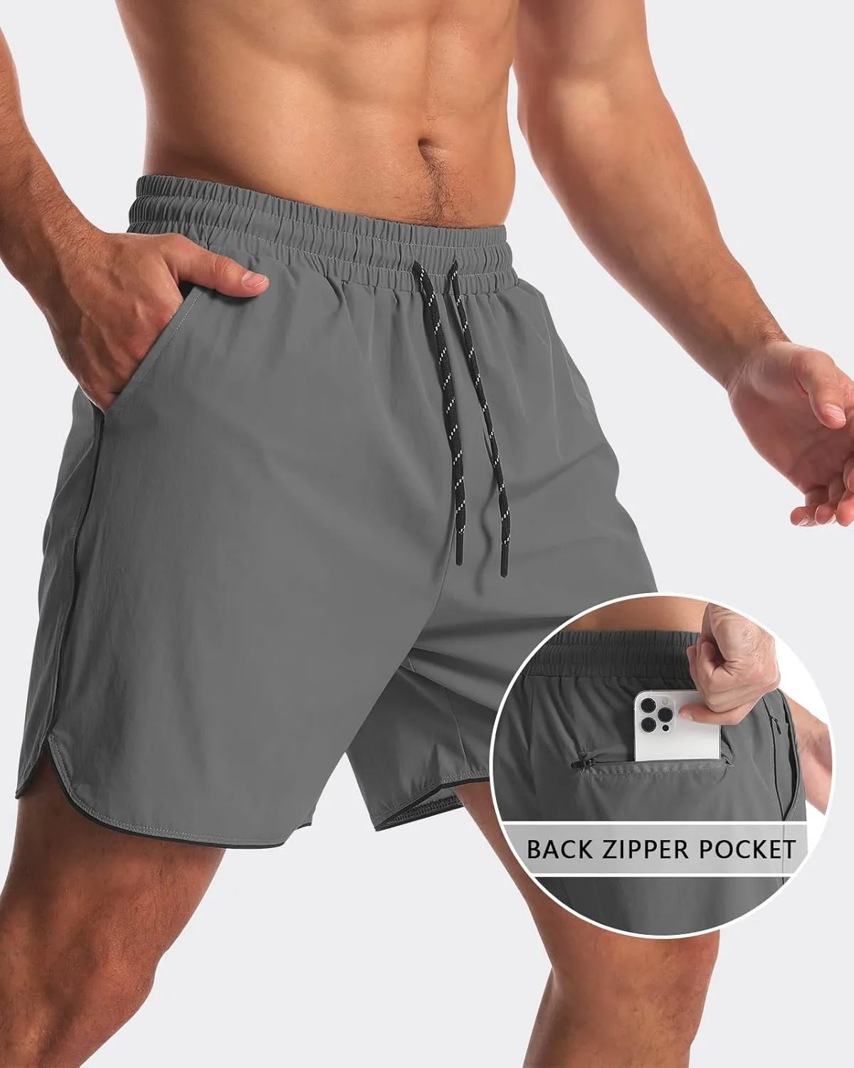 2 Pack 5" Workout Athletic Shorts Men Quick Dry Gym Shorts with Pockets, Exercise Sports Running Shorts for Men