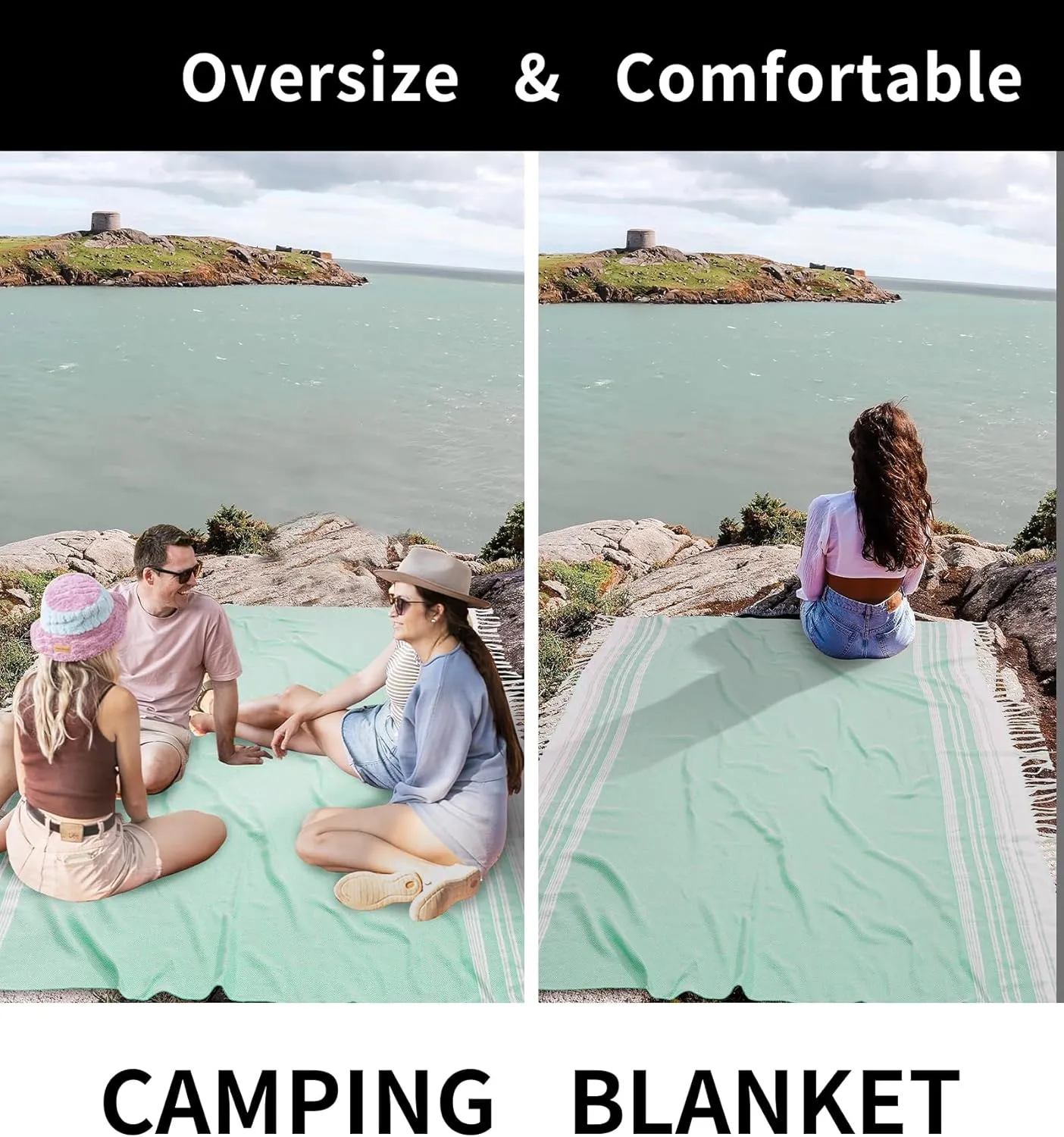2 Pack Ginat Turkish Beach Towels Boho Beach Throw Blankets Sand Free Quick Dry Lightweight Sandless Mat Hawaii Honeymoon Travel Essentials Xl Big Huge Oversized Jumbo Women Summer Vacation Gifts