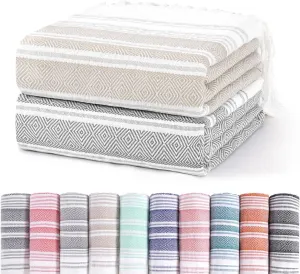 2 Pack Ginat Turkish Beach Towels Boho Beach Throw Blankets Sand Free Quick Dry Lightweight Sandless Mat Hawaii Honeymoon Travel Essentials Xl Big Huge Oversized Jumbo Women Summer Vacation Gifts