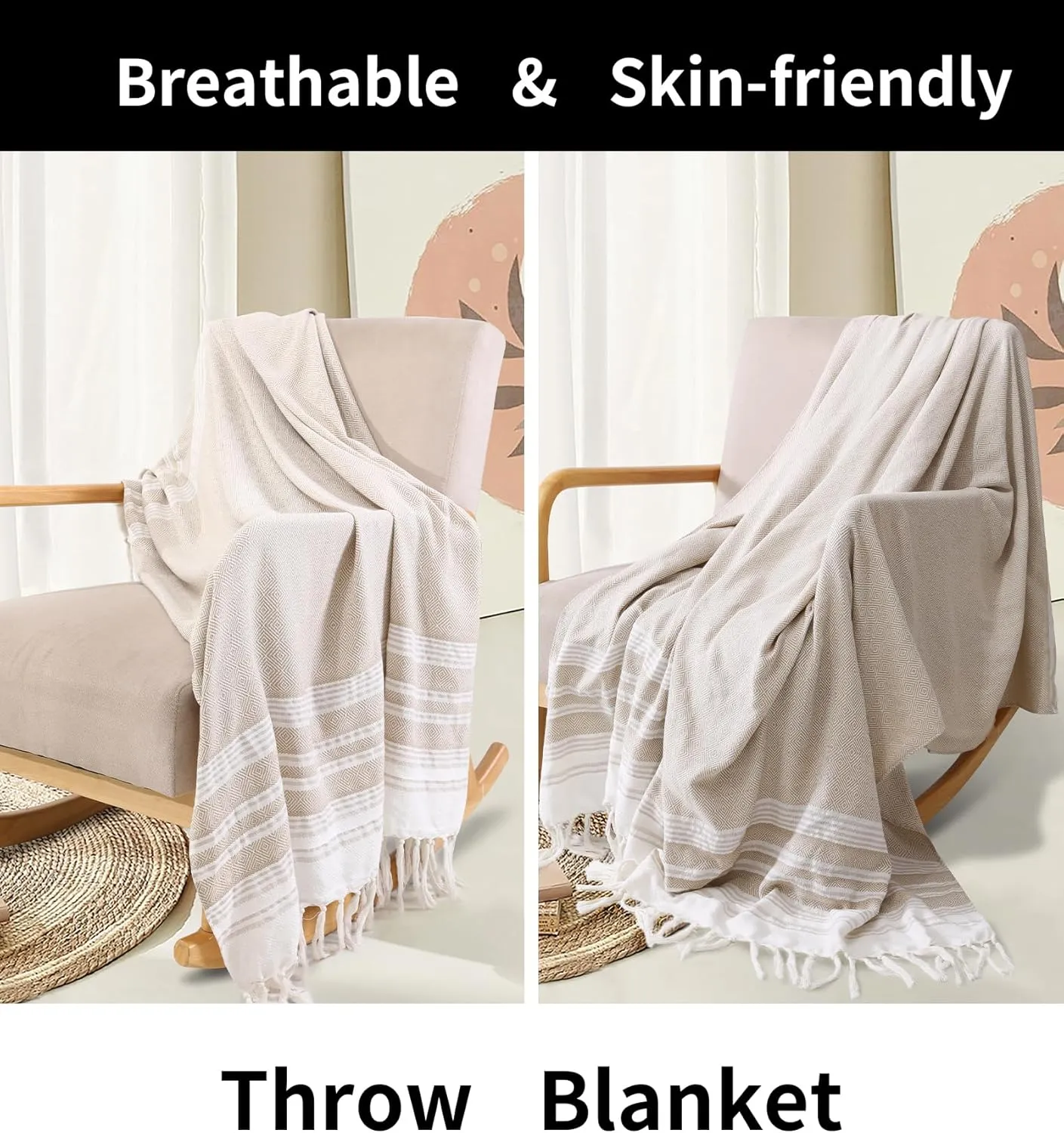 2 Pack Ginat Turkish Beach Towels Boho Beach Throw Blankets Sand Free Quick Dry Lightweight Sandless Mat Hawaii Honeymoon Travel Essentials Xl Big Huge Oversized Jumbo Women Summer Vacation Gifts