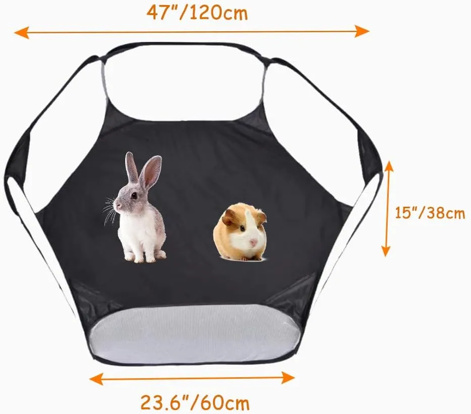 2-Pack Guinea Pig Carrier Backpack and Playpen Set - Breathable Pet Playpen Pop Open Outdoor/Indoor Exercise Fence, Portable Small Animal Backpack for Bearded Dragon, Rabbits, Hamster, Chinchillas