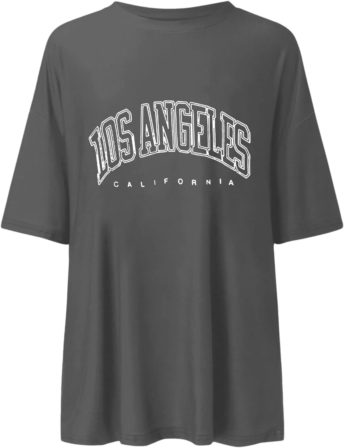 2025 Los Angeles California Tops for Women Oversized Summer Casual Tshirt Cute Half Sleeve Tee Shirts Loose Fit Basic