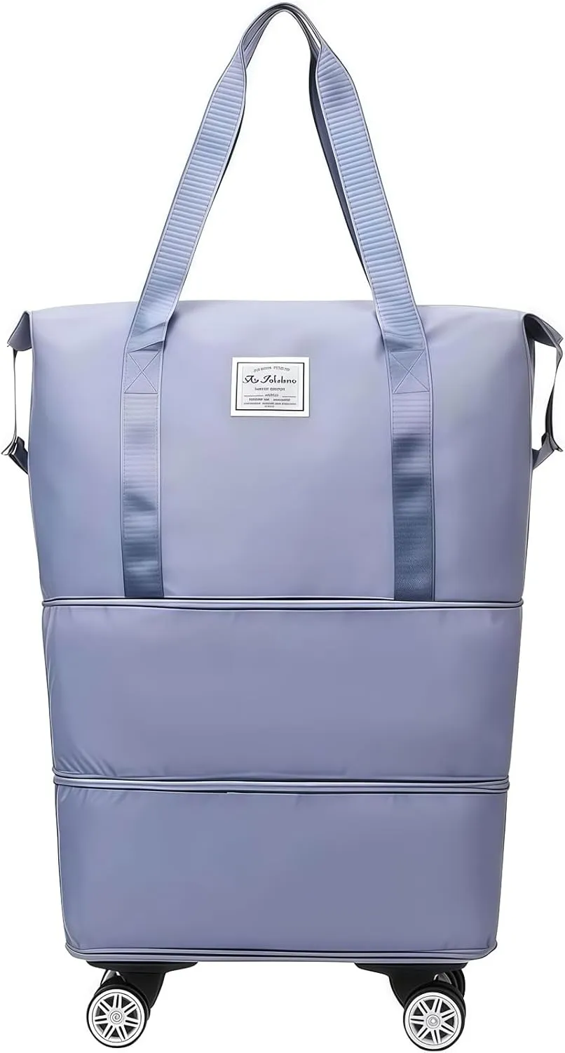 2025 New Kulken Travel Bag with Wheels, Kulken Travel Bag, Expandable Foldable Duffle Bags, Dry and Wet Separation (Blue)