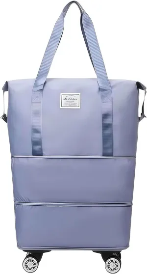 2025 New Kulken Travel Bag with Wheels, Kulken Travel Bag, Expandable Foldable Duffle Bags, Dry and Wet Separation (Blue)
