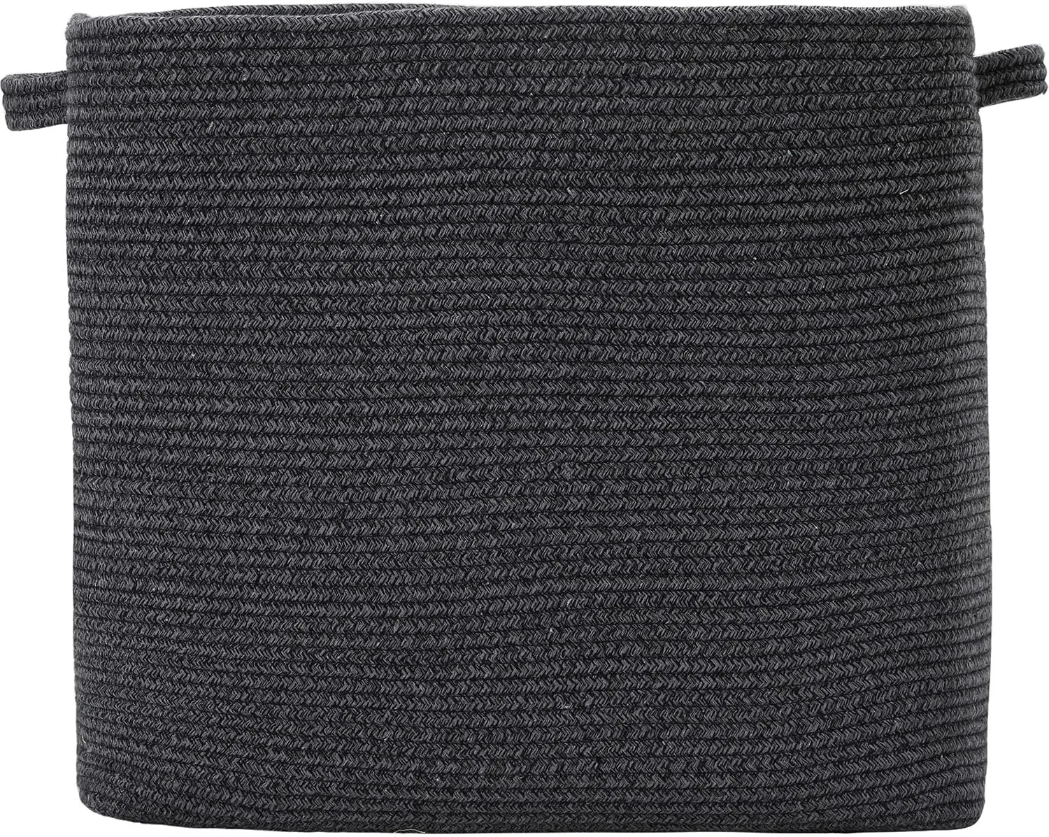 22"x14"x18" Mega Size Rectangular Extra Large Storage Basket, Rectangular Cotton Rope Storage Baskets, Woven Laundry Hamper, Cloth Storage Bin, for Clothes Blanket in Living Room, All Black Grey Mix