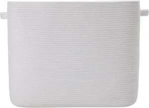 22"x14"x18" Mega Size Rectangular Extra Large Storage Basket, Rectangular Cotton Rope Storage Baskets, Woven Laundry Hamper, Cloth Storage Bin, for Clothes Blanket in Living Room, All White