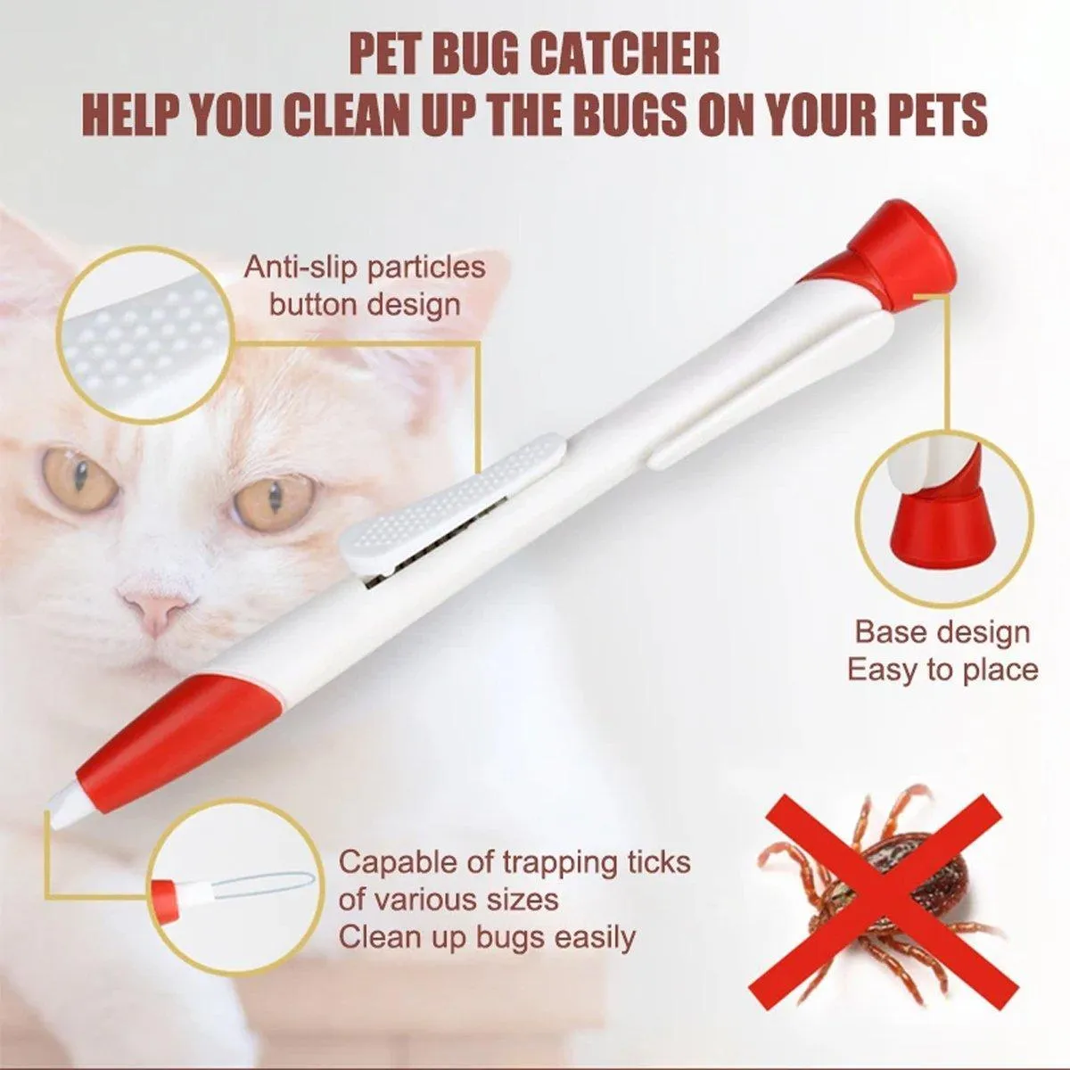2pcs Pet Bug Catcher Tool Cat Grooming Insect Catcher for Safe Pest Control
