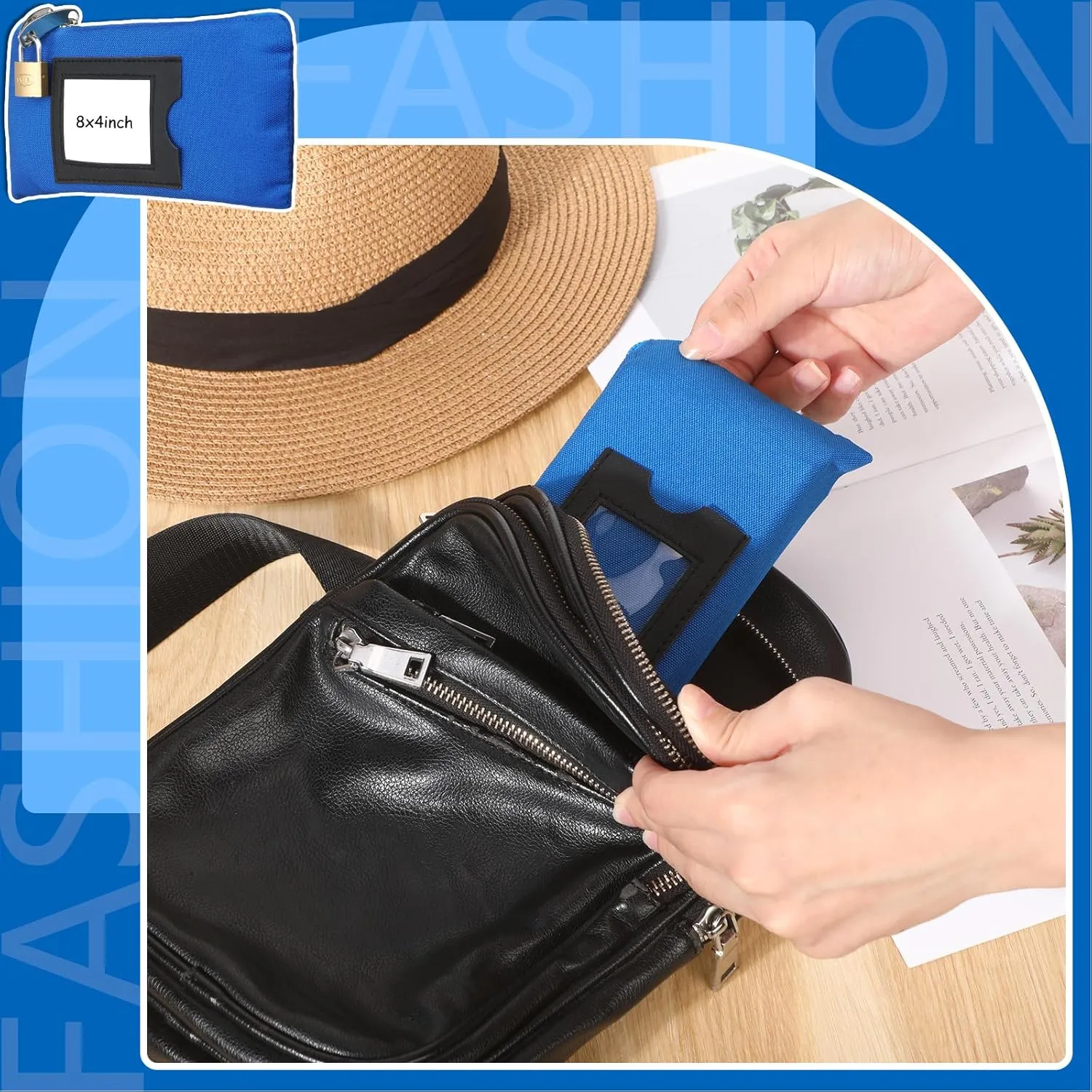 3 Pieces Waterproof Cash Bags with Lock and Zipper Money Oxford Cloth Document Bags with 6 Keys for Bank Deposits Business Personal(8 x 4 Inches)