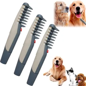 3pcs 2 in 1 electric pet comb (with shaver), pet knot remover for grooming long hair and fur on cats and dogs