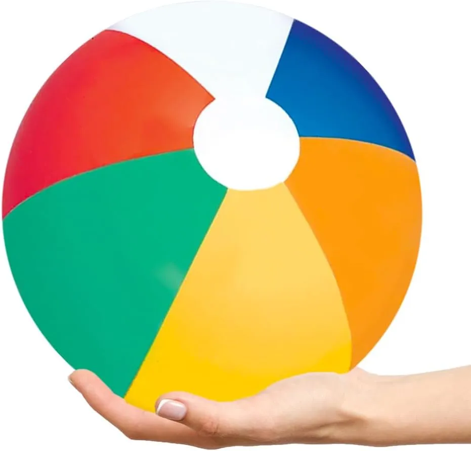 48 Pack 24" Inch Beach Balls - Large Inflatable Rainbow Beach Balls Perfect for Swimming Pool Party and Summer Fun Toy