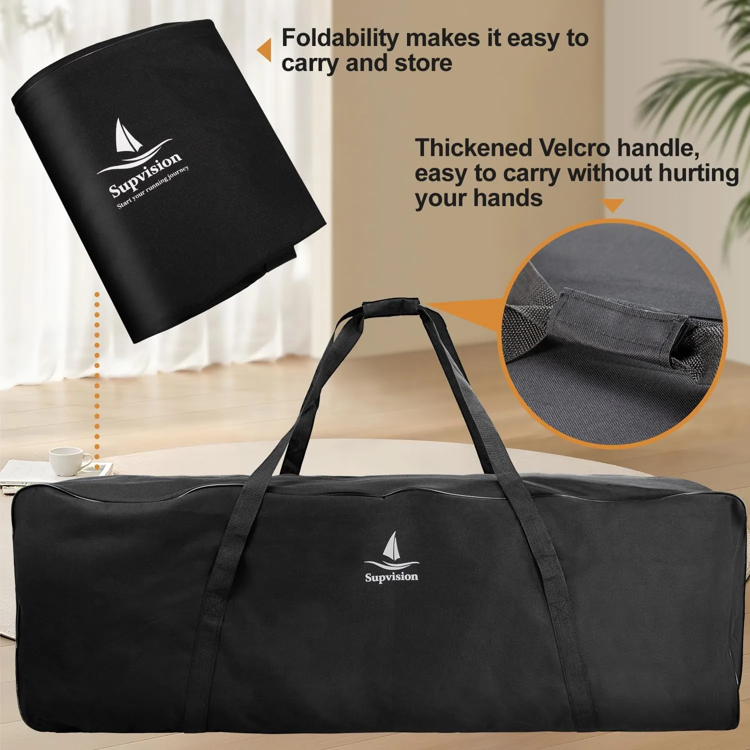49.2in Storage Bag with 2-Way Durable Zippers and Handles Duffel Bag Strong Oxford Fabric Extra Large Luggage Bags for Travel Camping Sports Equipment Storage Bags 200L 52.8Gallons