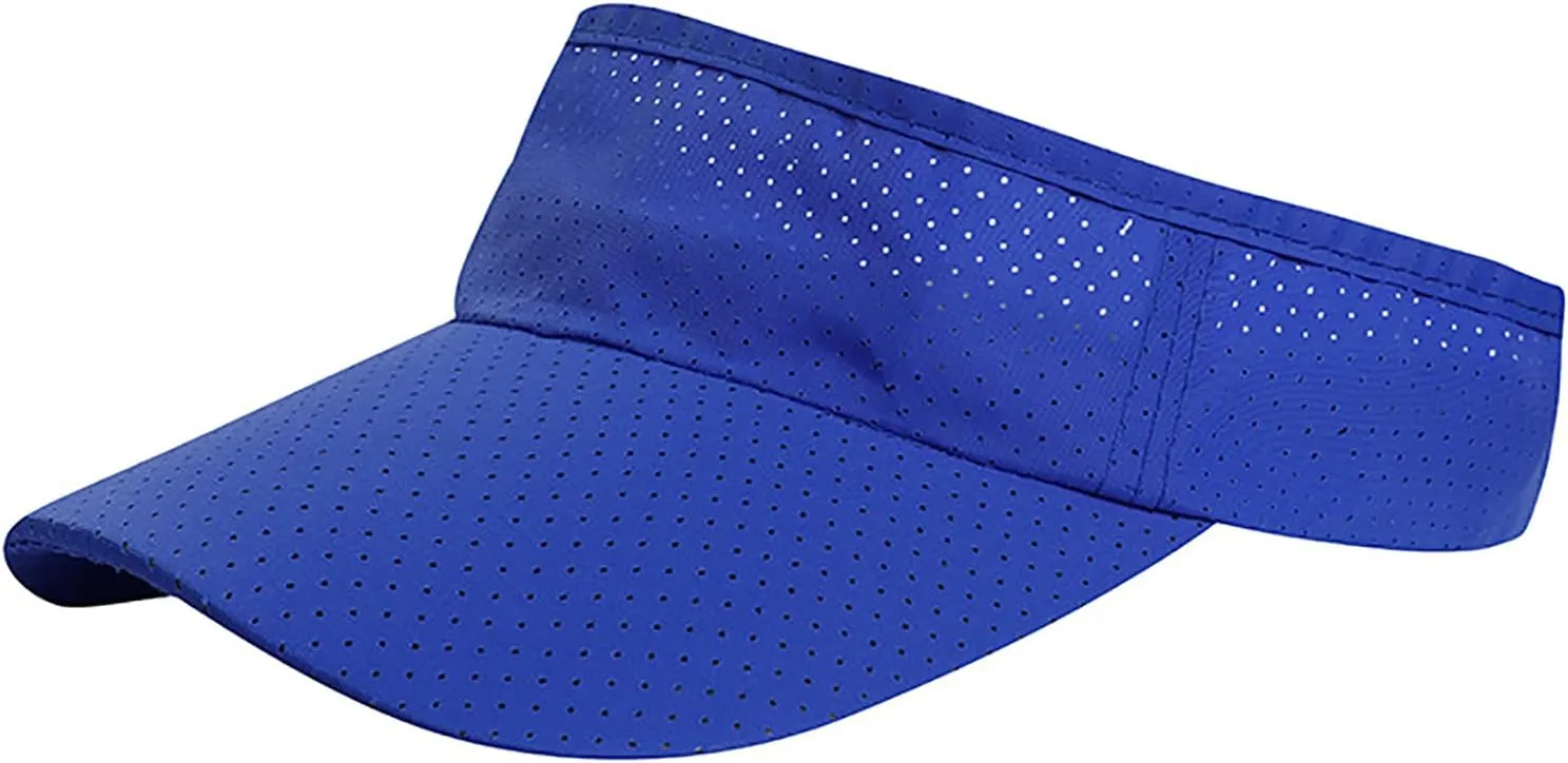 5 Pack Cooling Quick Dry Sun Visors, Unisex Empty Top Breathable Sun Protection Mesh Hats for Outdoor Activities