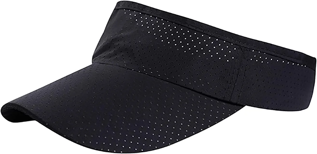 5 Pack Cooling Quick Dry Sun Visors, Unisex Empty Top Breathable Sun Protection Mesh Hats for Outdoor Activities