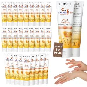 50 Pack Travel Size Body Lotion 1 Oz Dry Skin Moisturizer with Flip Cap for Extra Dry Skin, for Inns and Hotels, Airlines, Offices, Gyms and More(Natural Style)