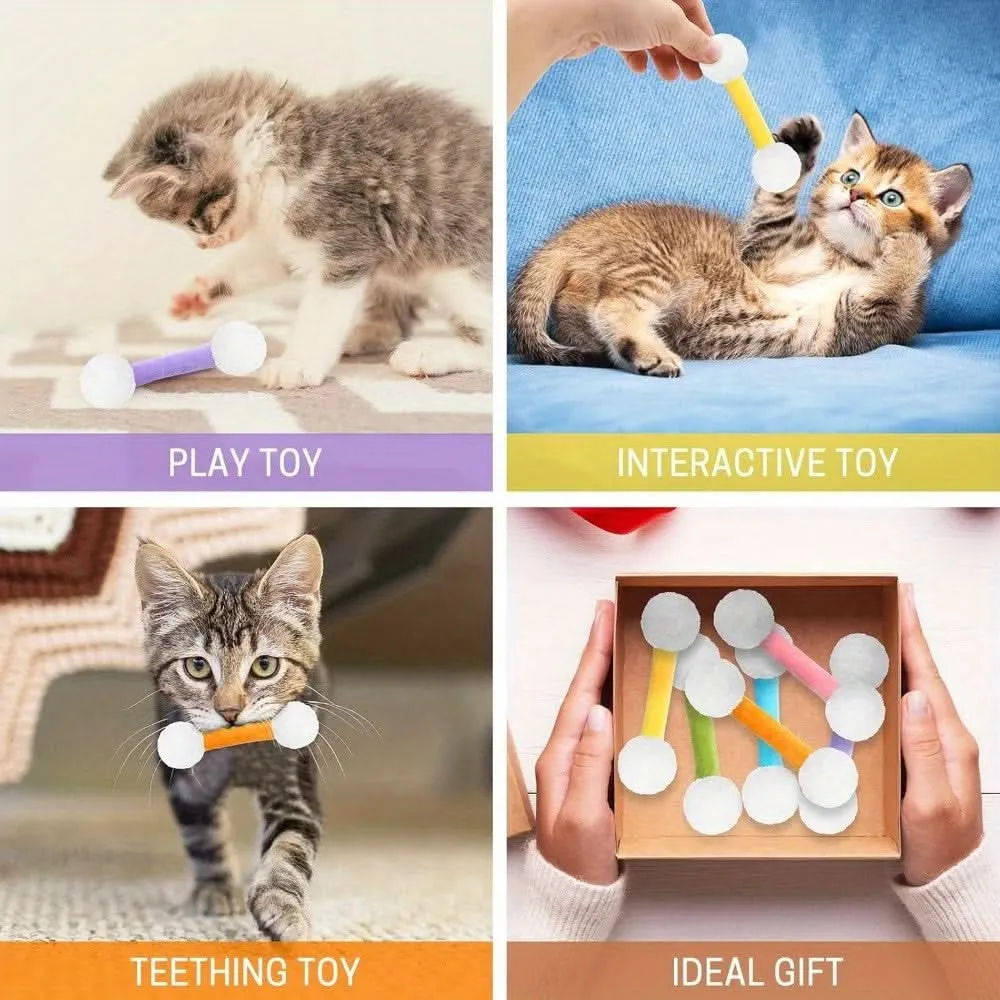 6 Pcs Cat Mint Cotton Swab Toys