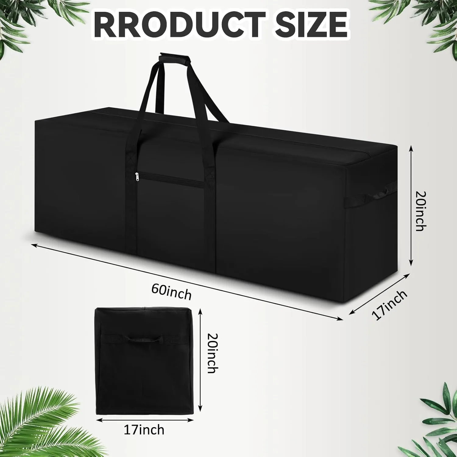60 x 17 x 20 Inch, 332 L Extra Large Duffle Bag Camping Tent Storage Duffle Sports Equipment Bag Heavy Duty and Waterproof for Travel Camping Tent Pole Hammock Tripod Fishing Luggage Moving