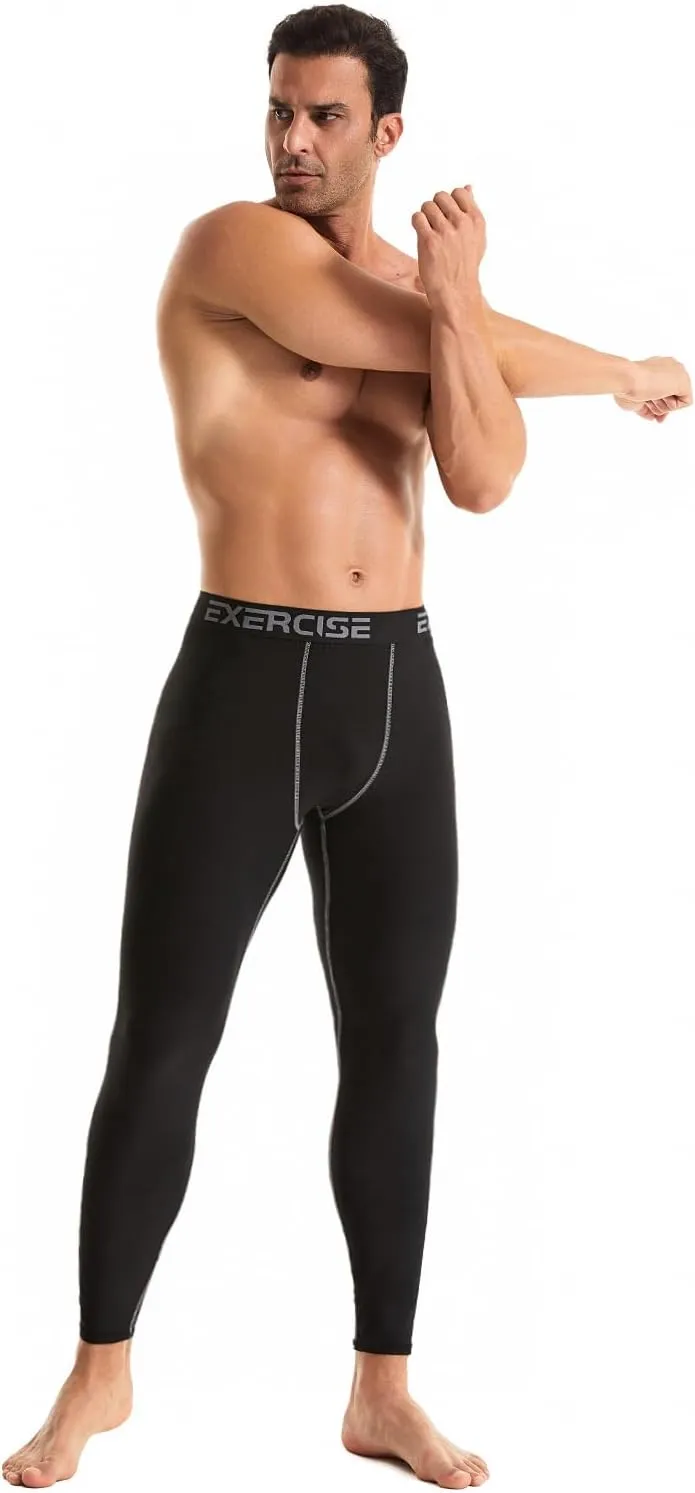 6,5,4 Pack Men’s Compression Pants Leggings Athletic Workout Baselayer Running Tights