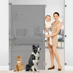 72 Inch Tall Retractable Baby Gate Retractable Pet Gate Indoor Pet Barrier for Dogs 55 Inch Wide 6 Foot Extra Tall Baby Gates for Doorways 6 Ft Puppy Gates for The House/Front Porch/Outdoor