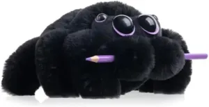 9.8 Inch Cute Spider Plush Toy - Soft Halloween Stuffed Animal, Valentine's Gift, Birthday Present for Kids & Adults (Black Purple)