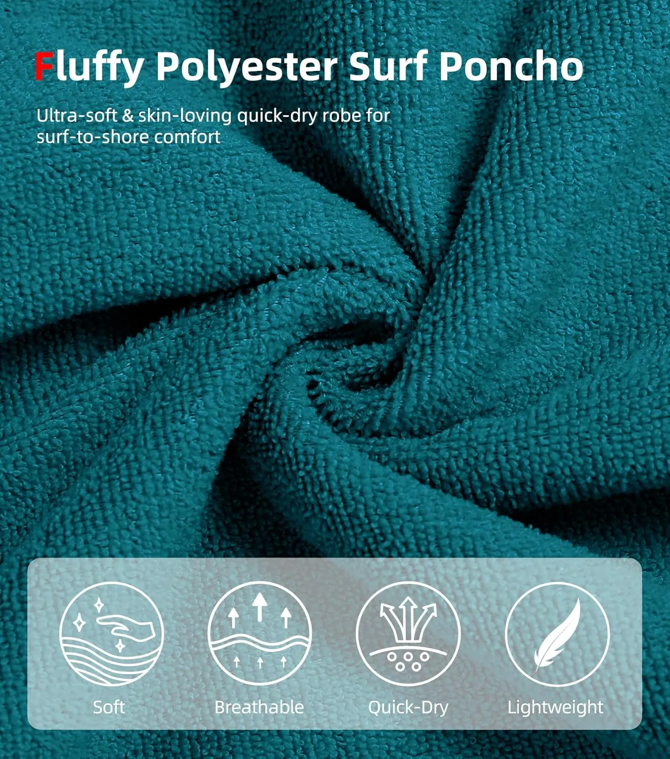 Abahub Surf Poncho Men & Women Towel Poncho Adult with Hood, Thick Quick Dry Changing Poncho Towel, Microfiber Wearable Cover Up for Surfing Beach Swim - Absorbent Changing Towel M (Dark Green)