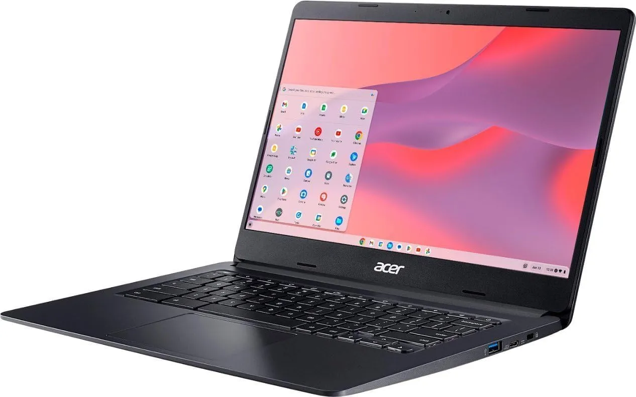 acer Chromebook 314 for Student and Business, 14" FHD Touch IPS, Intel UHD Graphics 600, Intel Celeron N4020, 4GB RAM, 128GB Storage(64GB eMMC   64GB USB), Chrome OS, WiFi 5- Black