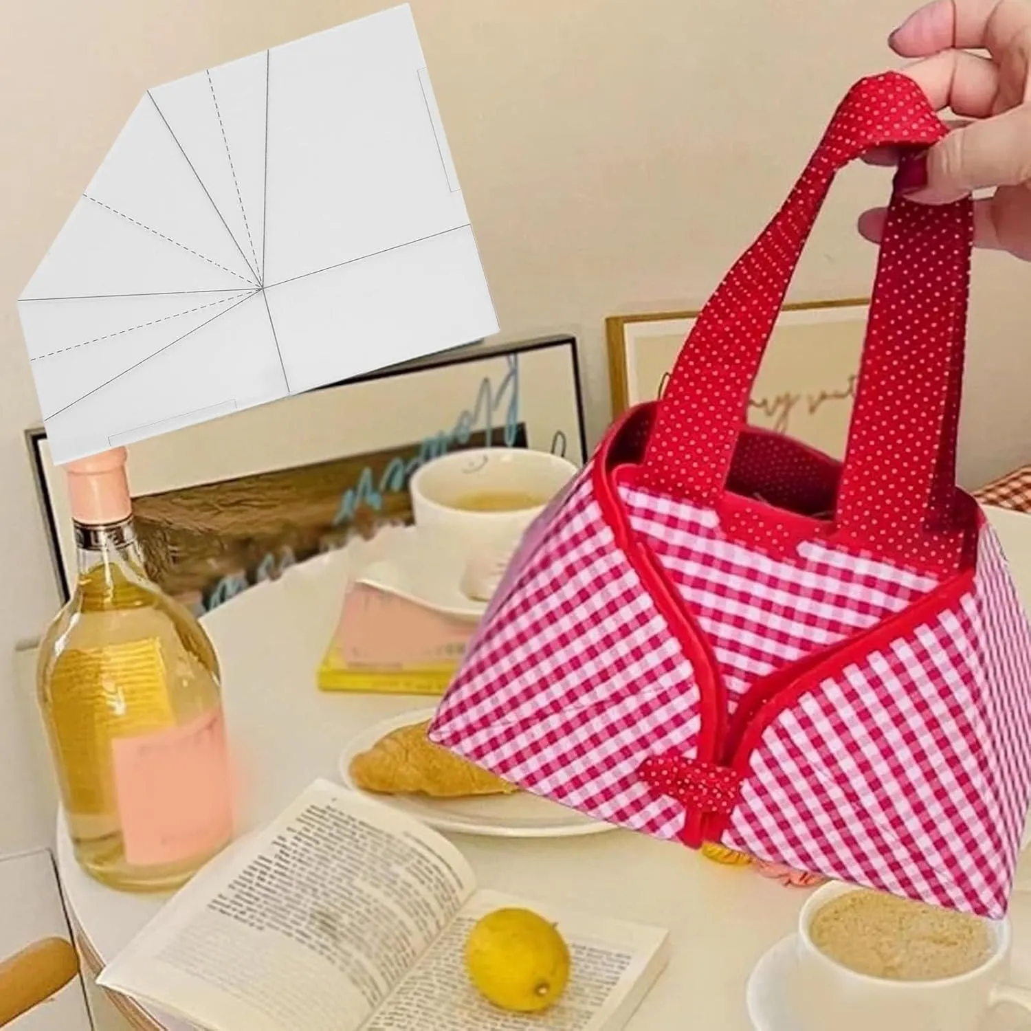 Acrylic Cookie Basket Bag Templates, Multifunctional Food Basket Sewing Template Quilting Sewing Ruler DIY Sewing Ruler Tailor (25.4cm / 10in)