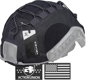 ACTIONUNION Tactical Airsoft Helmet Cover Breathable Mesh Helmet Cover for PJ/BJ/MH Helmet