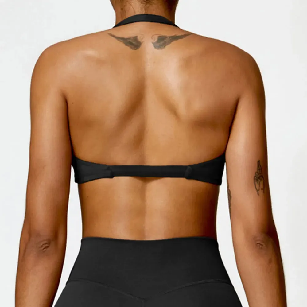 ACTIVE™ Halter Sports Bra Soot