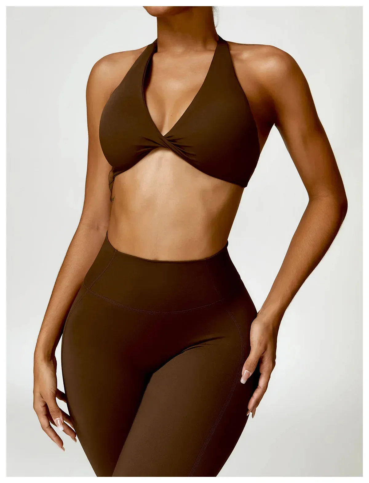 ACTIVE™ Halter Sports Bra Soot