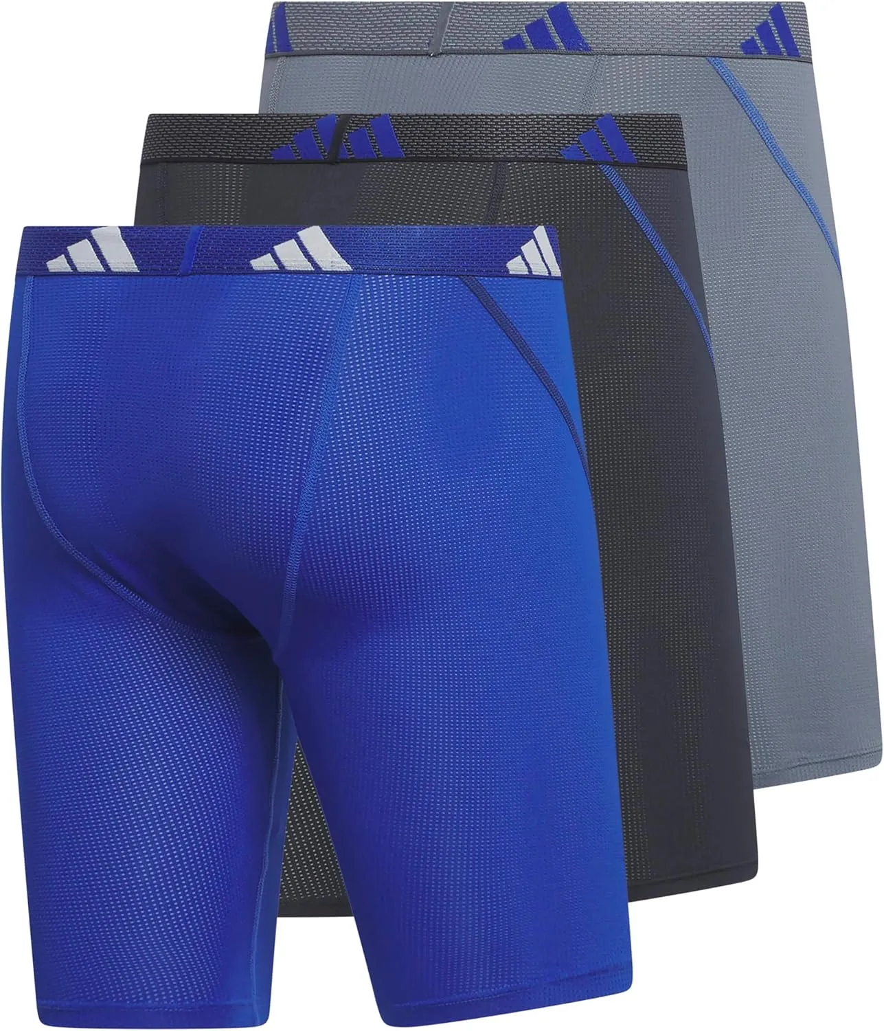 adidas Men's Performance Mesh Long Boxer Brief Underwear (3-Pack), for Active Sport and All Day Comfort