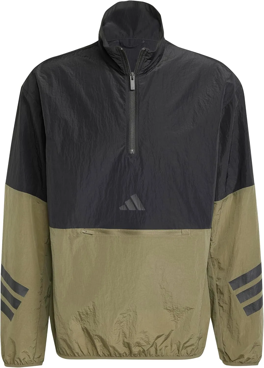 adidas Men's Size Future Icons 3-Stripes Woven Half-Zip Sweatshirt