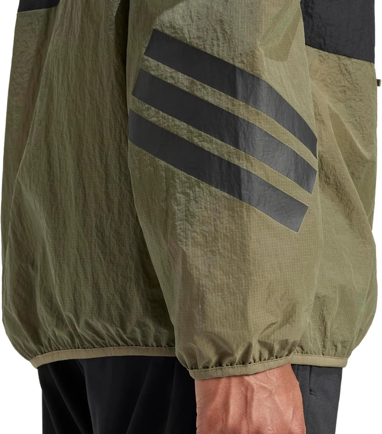 adidas Men's Size Future Icons 3-Stripes Woven Half-Zip Sweatshirt