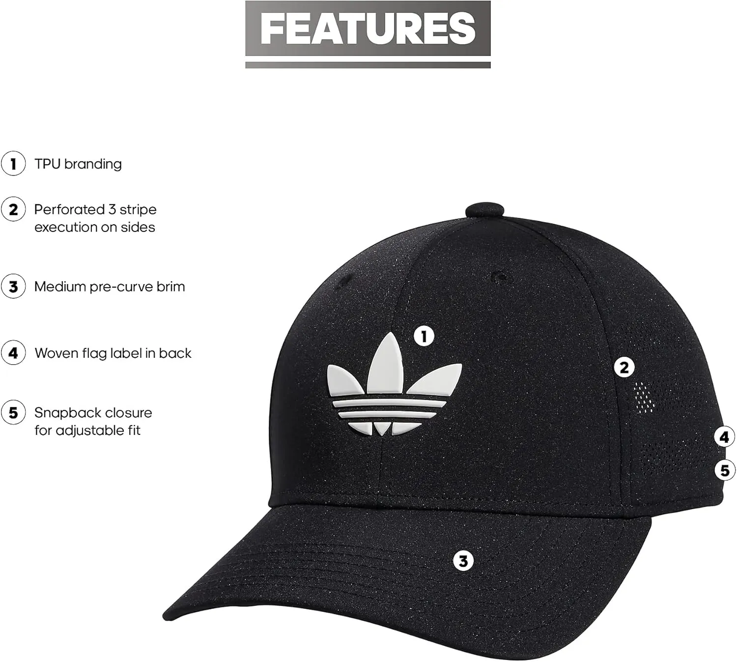 adidas Originals Men's Beacon Structured Precurve Snapback Cap