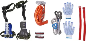 Adjustable Tree Climbing Spikes Set with Safety Belt, Non-Slip Pedals & Gloves - Perfect for Fruit Picking, Hunting, and Outdoor Sports - Carbon Steel, Gear with Multi-Functional Straps