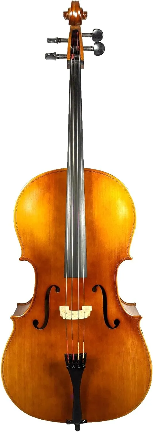 ADM 4/4 Full Size Acoustic Cello, Beginner Acoustic Cello Kit with Portable Bag for Beginner Adults & Students (Yellow, 4/4 Size)