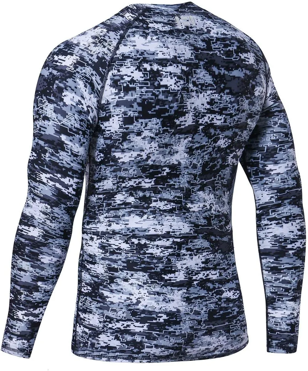 ADOREISM Men's Rash Guard Long Sleeves UPF 50  Sun Protection Compression Swim Shirts for Men