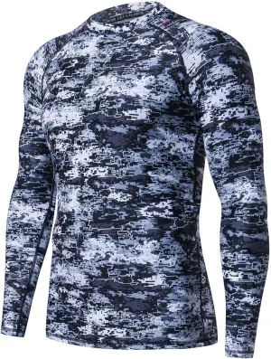 ADOREISM Men's Rash Guard Long Sleeves UPF 50  Sun Protection Compression Swim Shirts for Men