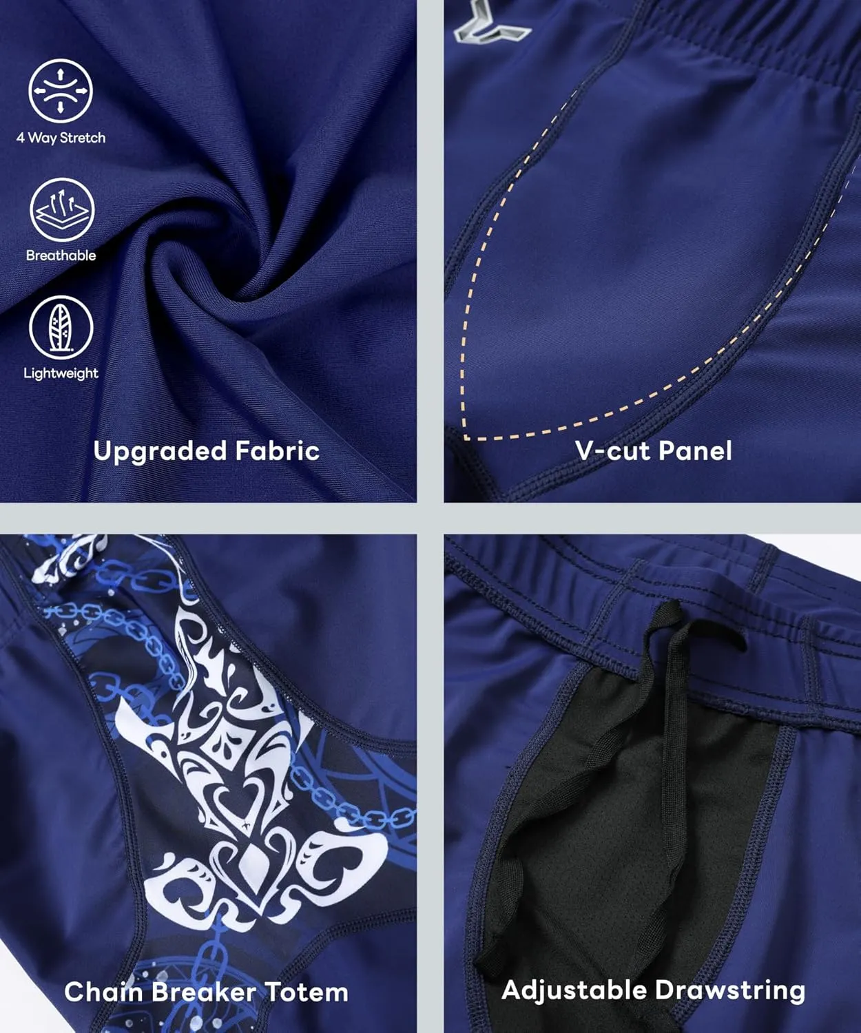 ADOREISM Men's Swim Shorts Athletic Quick-Dry UPF 50  Swimsuit Jammers
