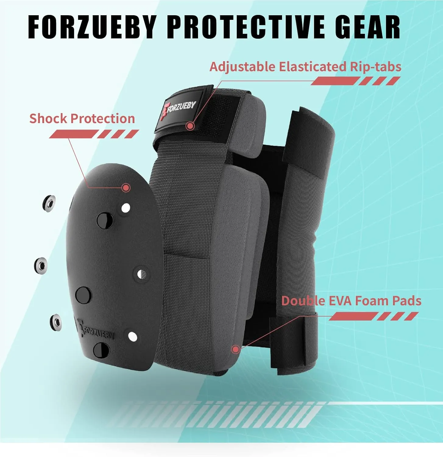 Adult/Kids Knee Pads Elbow Pads Wrist Guards 6 in 1 Protective Gear Set for Inline Roller Skating Skateboarding Scooter BMX etc.