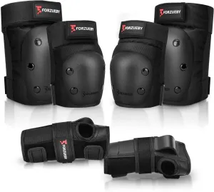 Adult/Kids Knee Pads Elbow Pads Wrist Guards 6 in 1 Protective Gear Set for Inline Roller Skating Skateboarding Scooter BMX etc.
