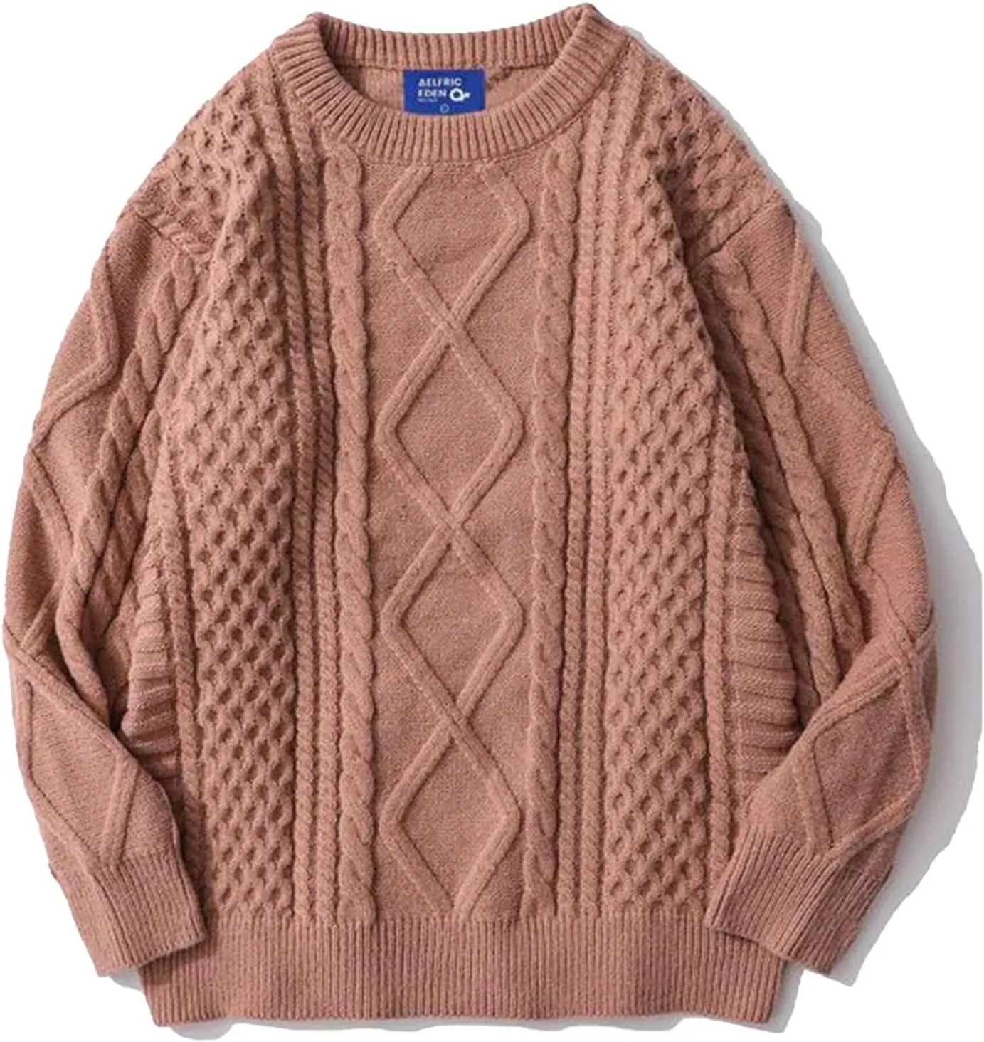 Aelfric Eden Oversized Knit Sweater Solid Vintage Pullover Sweater Unisex Woven Crewneck Knitted Tops