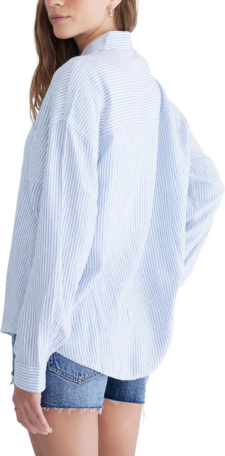 AEROPOSTALE Women's Stripe Relaxed Button Down Shirt