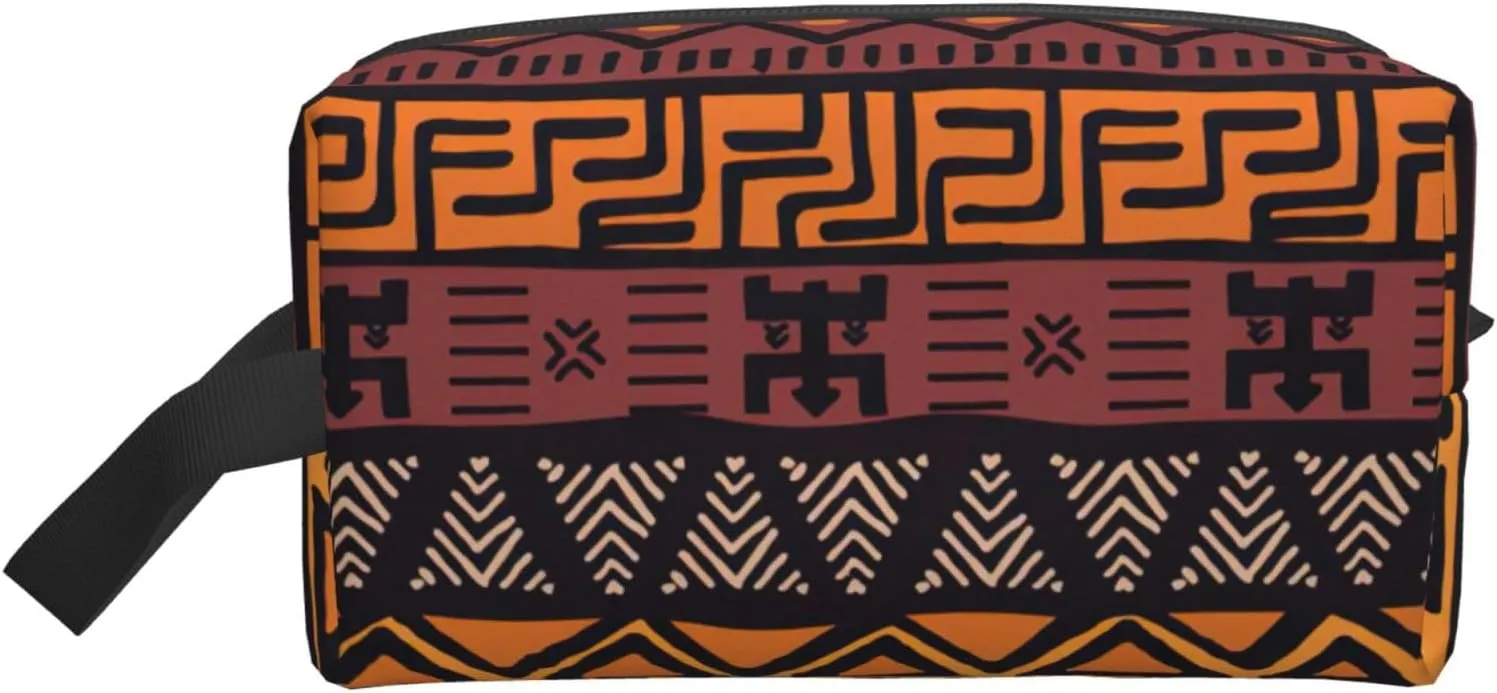 African Mud Cloth Tribal print Toiletry Bag for Men,Toiletry Organizer Dopp Kit Shaving Bag for Toiletries Accessories