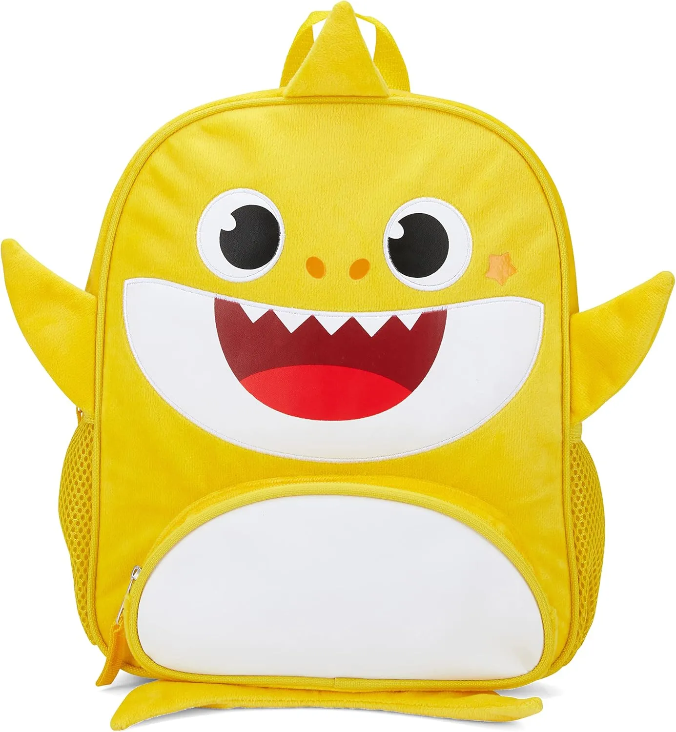 AI ACCESSORY INNOVATIONS Baby Shark 12" Backpack for Girls & Boys, Plush with 3D Fins & Appliques, Adjustable Straps & Padded Back, Lightweight Travel Bag for Kids