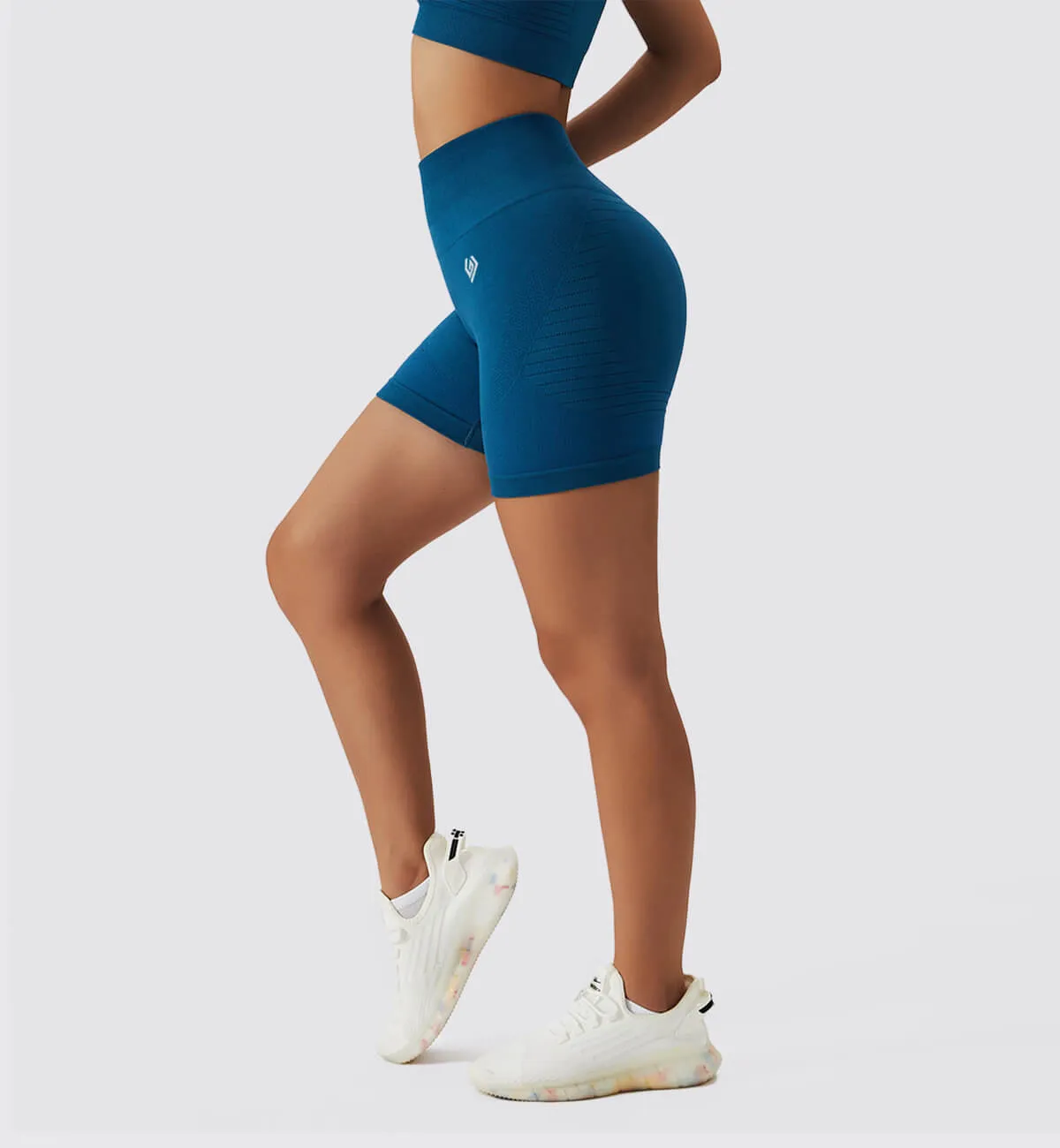Air Flow Seamless Training Shorts-Lapis Lazuli