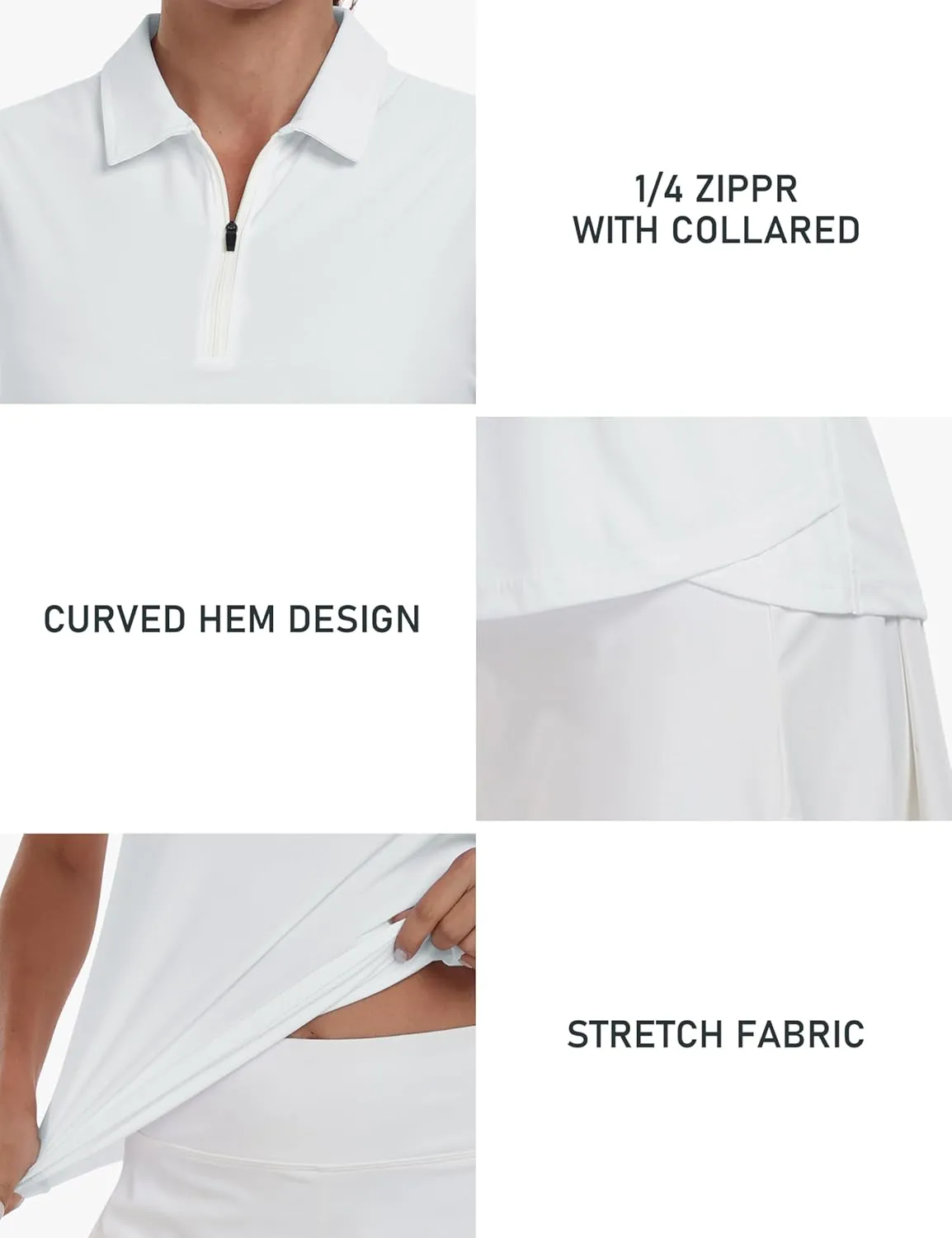 AIRIKE Golf Polo Shirts for Women Sleeveless Summer Sports Athletic Fashionable Workwear-Quick Dry Womens Tank Tops